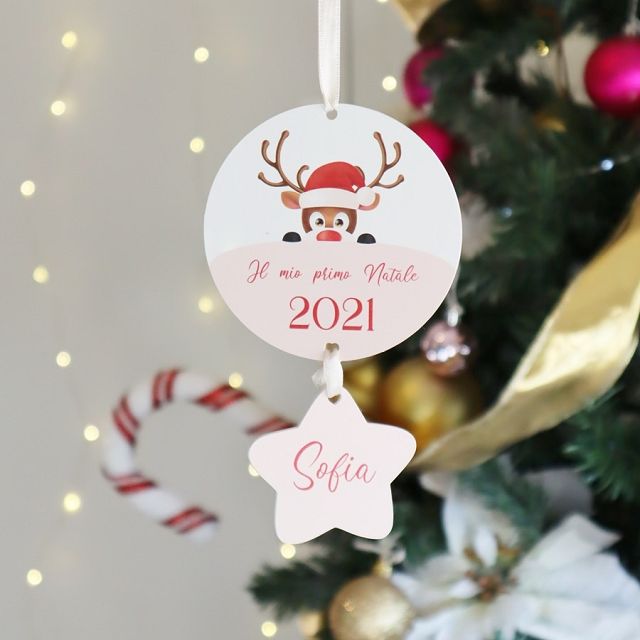 Decorazione albero natalizio in plexiglass "il mio primo Natale"