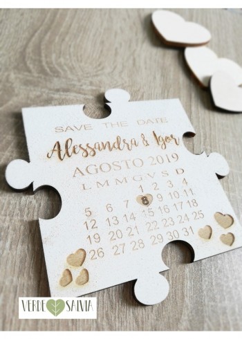Partecipazione matrimonio a forma di puzzle Partecipazione matrimonio a forma di puzzle