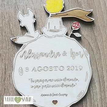 Partecipazione matrimonio in legno personalizzata Partecipazione matrimonio in legno personalizzata